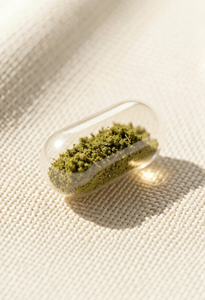 Botanical capsule on linen